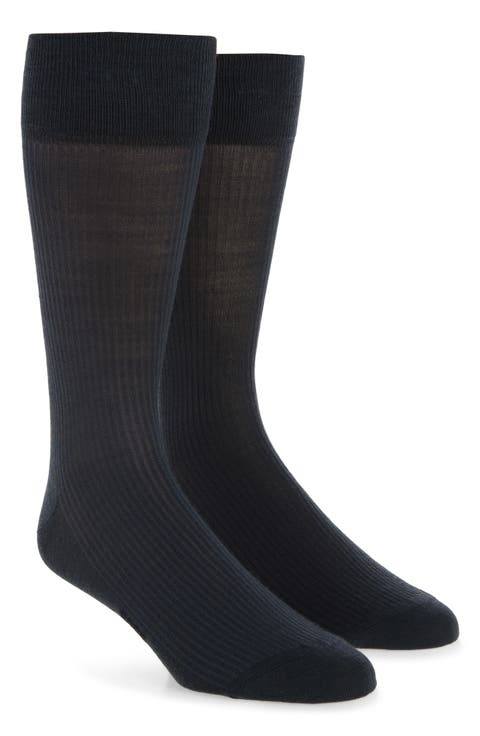 2-Pack Ribbed Wool Blend Dress Socks