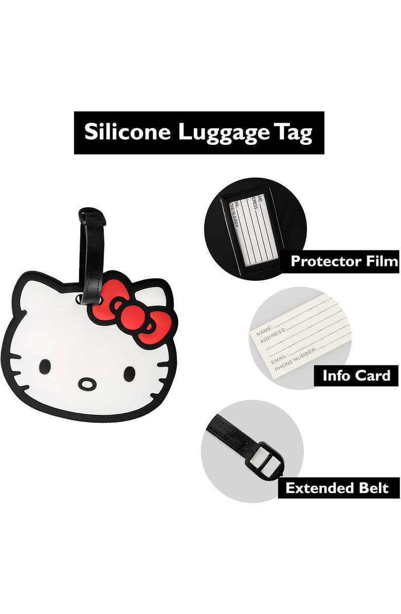 Hello Kitty Cute Luggage Tag, Set of 4, Alternate, color, Black, White, Red
