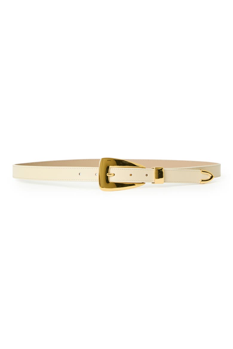 Briar Leather Belt, Main, color, CREAM GOLD
