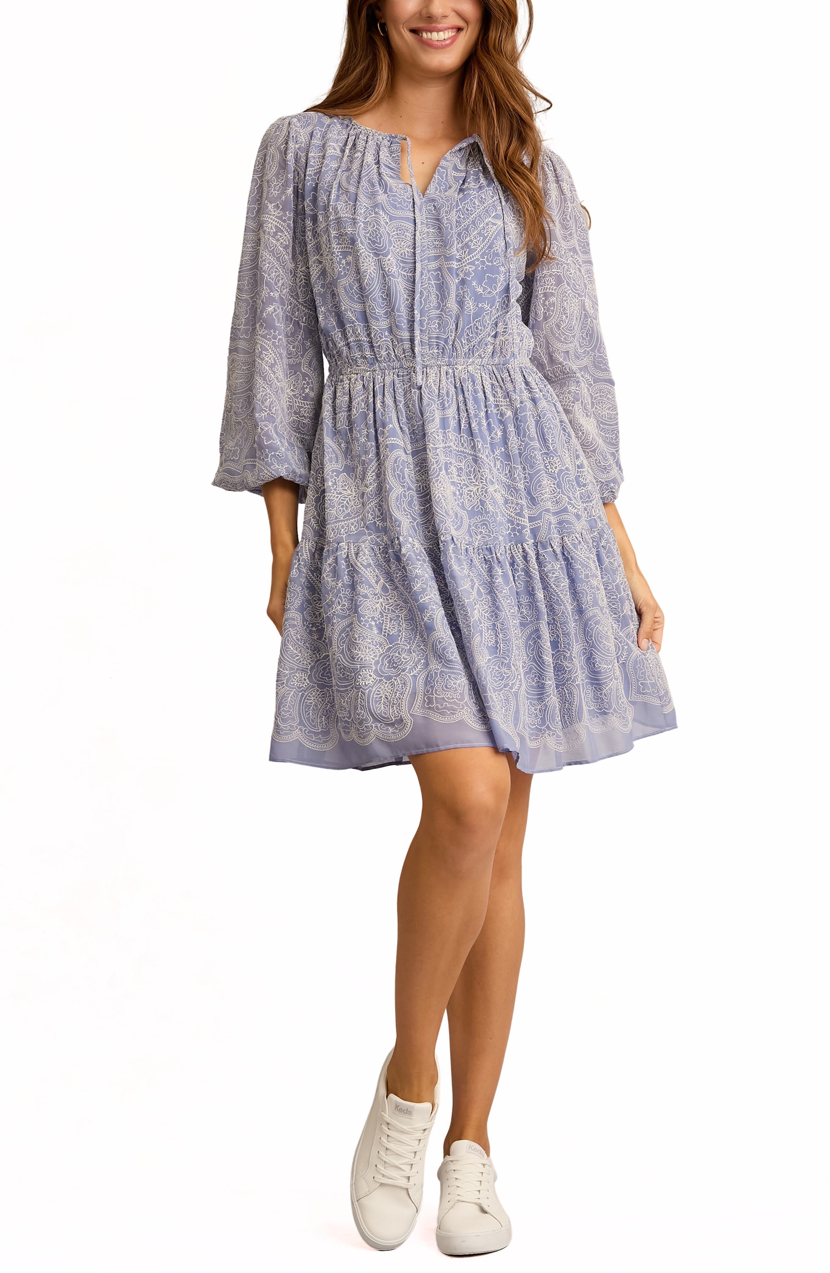 Embroidered Long Sleeve Dress - image 3