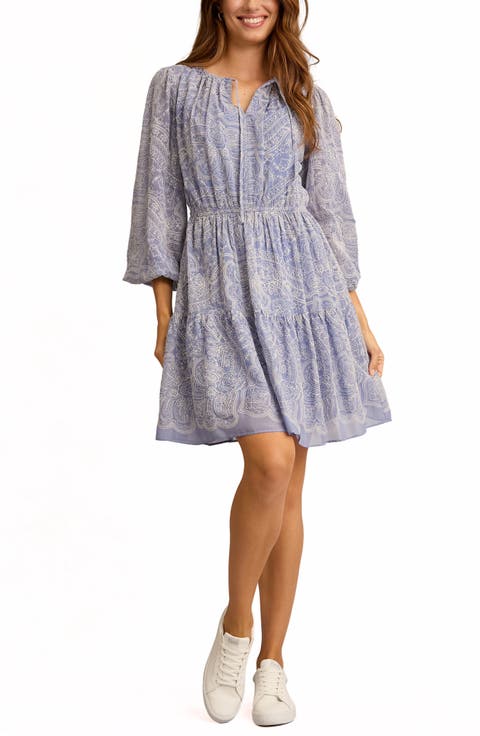 Embroidered Long Sleeve Dress