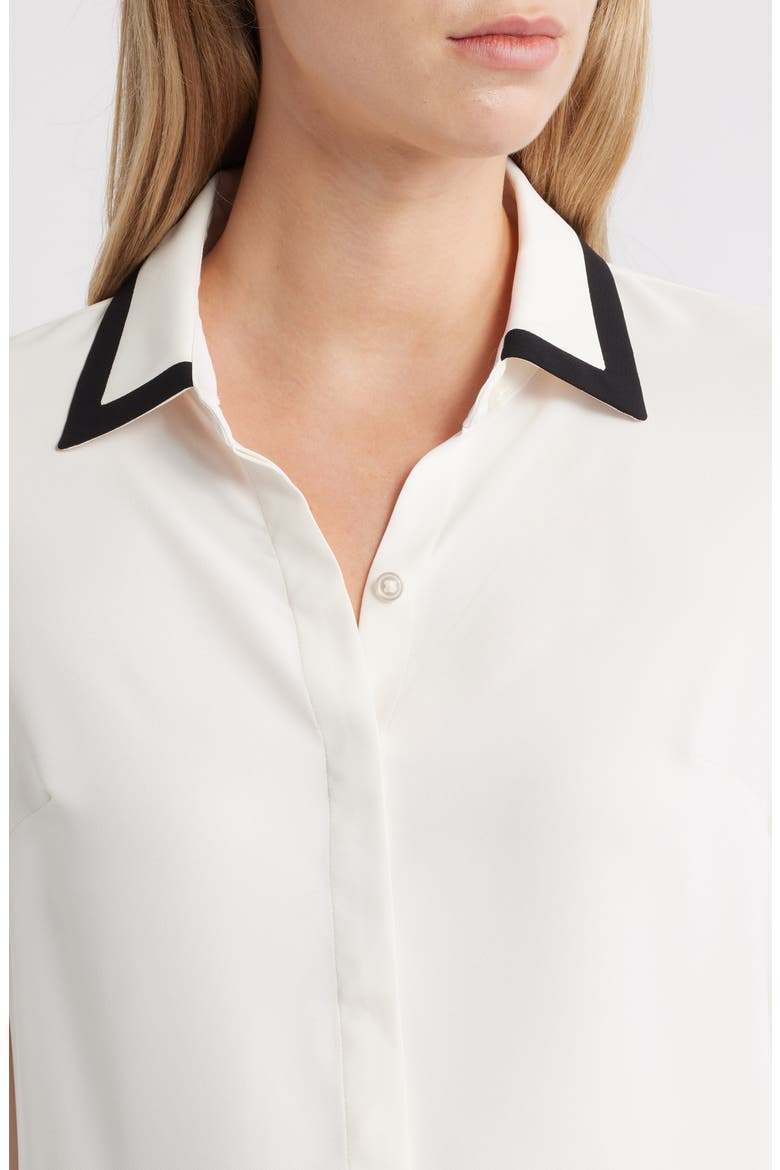 Contrast Trim Shirt, Alternate, color, WHITE DOVE