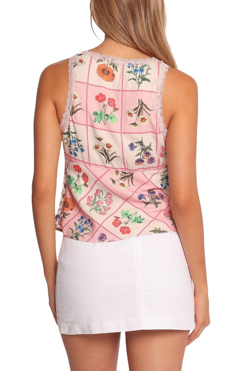 Petal & Pup Kelso Floral Lace Trim Cotton Tank, Alternate, color, Flora Tile