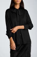 Kenneth Cole Bow Neck Long Sleeve Shirt