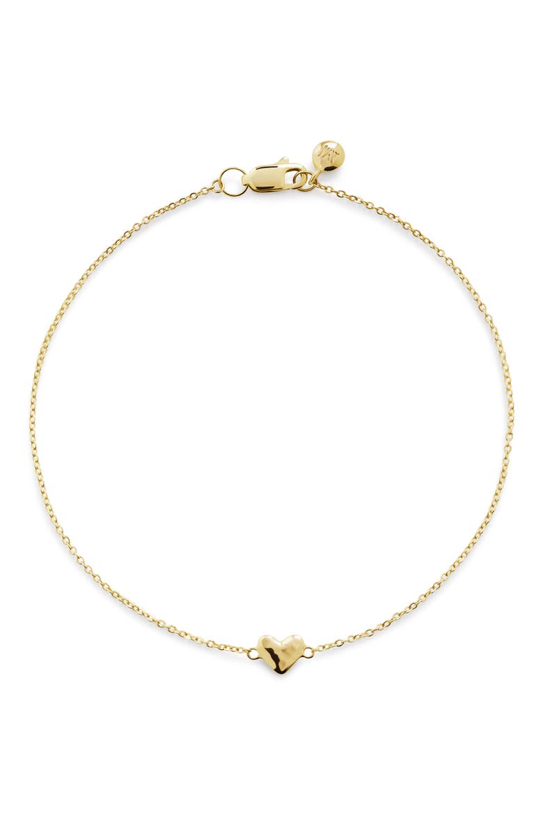 Mini Heart Chain Bracelet, Main, color, 14K GOLD