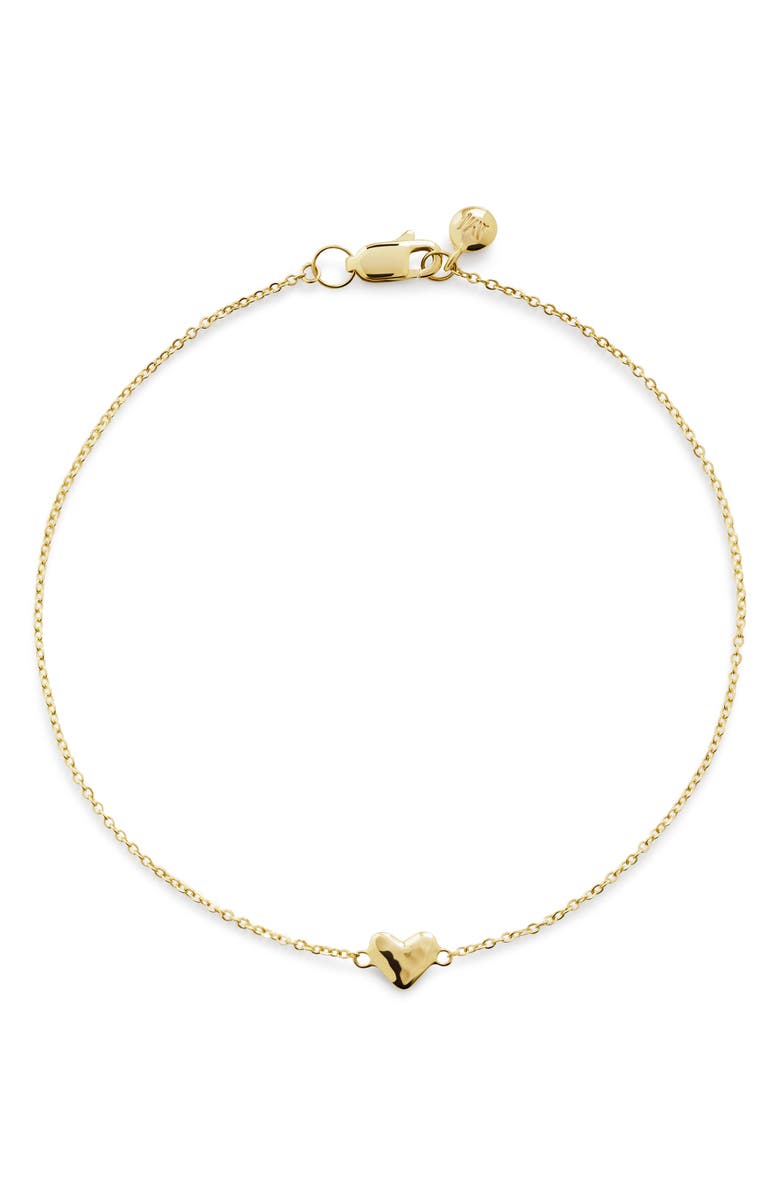 Monica Vinader Mini Heart Chain Bracelet, Main, color, 14K Gold
