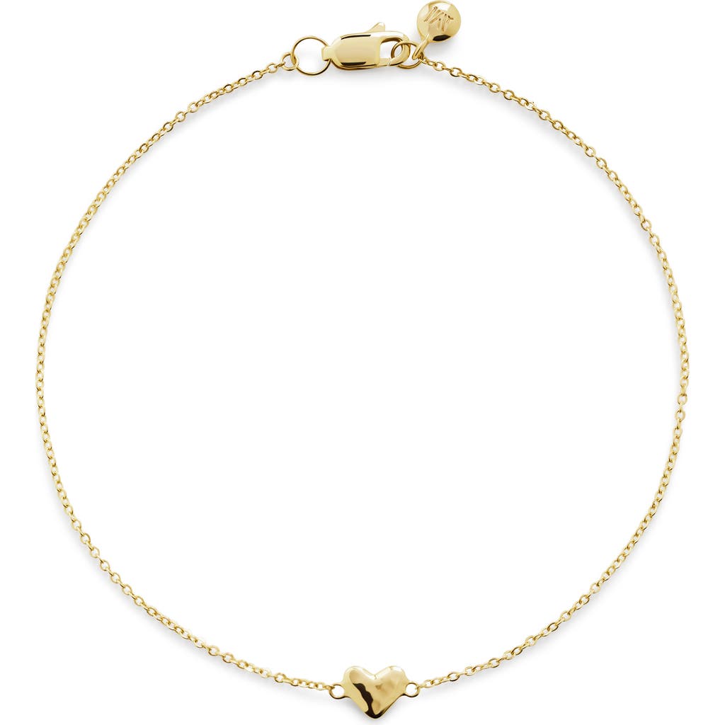 Monica Vinader Gold Mini Heart Chain Bracelet In Gold