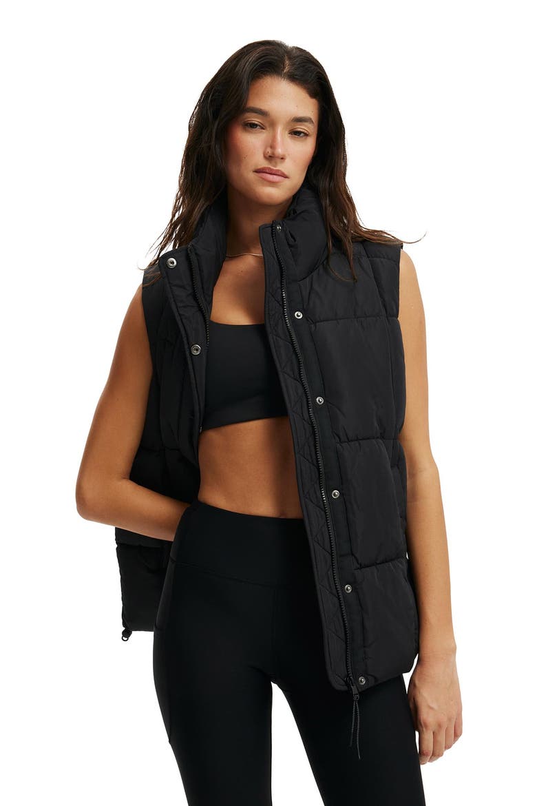Women's Active The Mother Puffer Quilted Vest, Alternate, color, Black