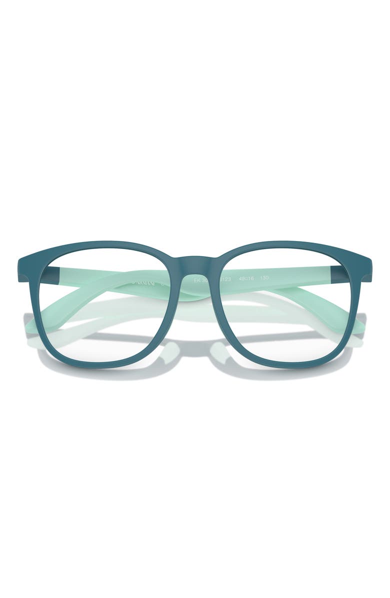 Emporio Armani 49mm Phantos Optical Glasses, Alternate, color, Matte Petroleum / Demo Lens