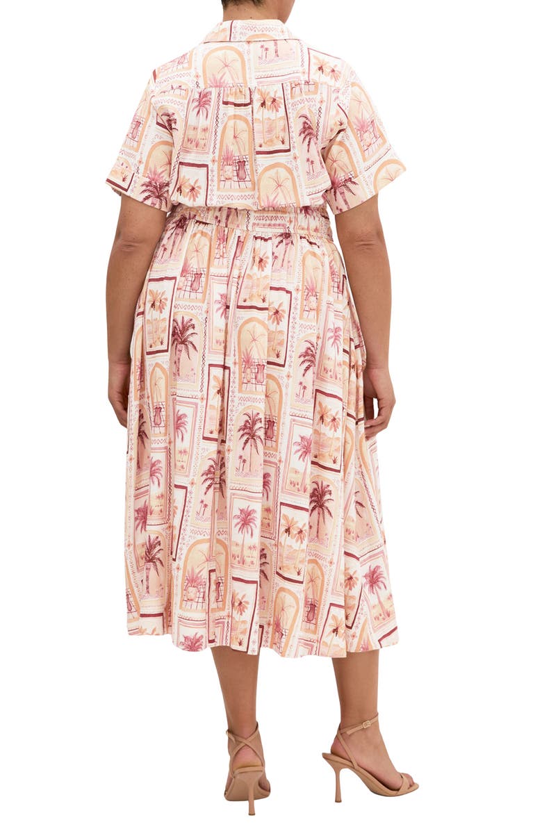 City Chic Lana Postcard Print Maxi Shirtdress, Alternate, color, Postcard Soiree
