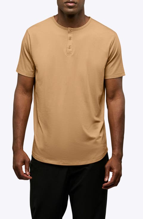 AO Curved Hem Short Sleeve Henley