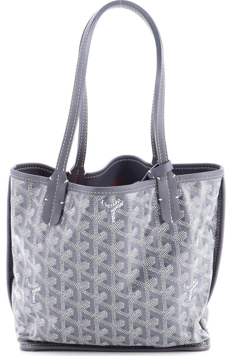 Pre-Owned Goyard Anjou Reversible Tote Coated Canvas Mini, Main, color, Gray