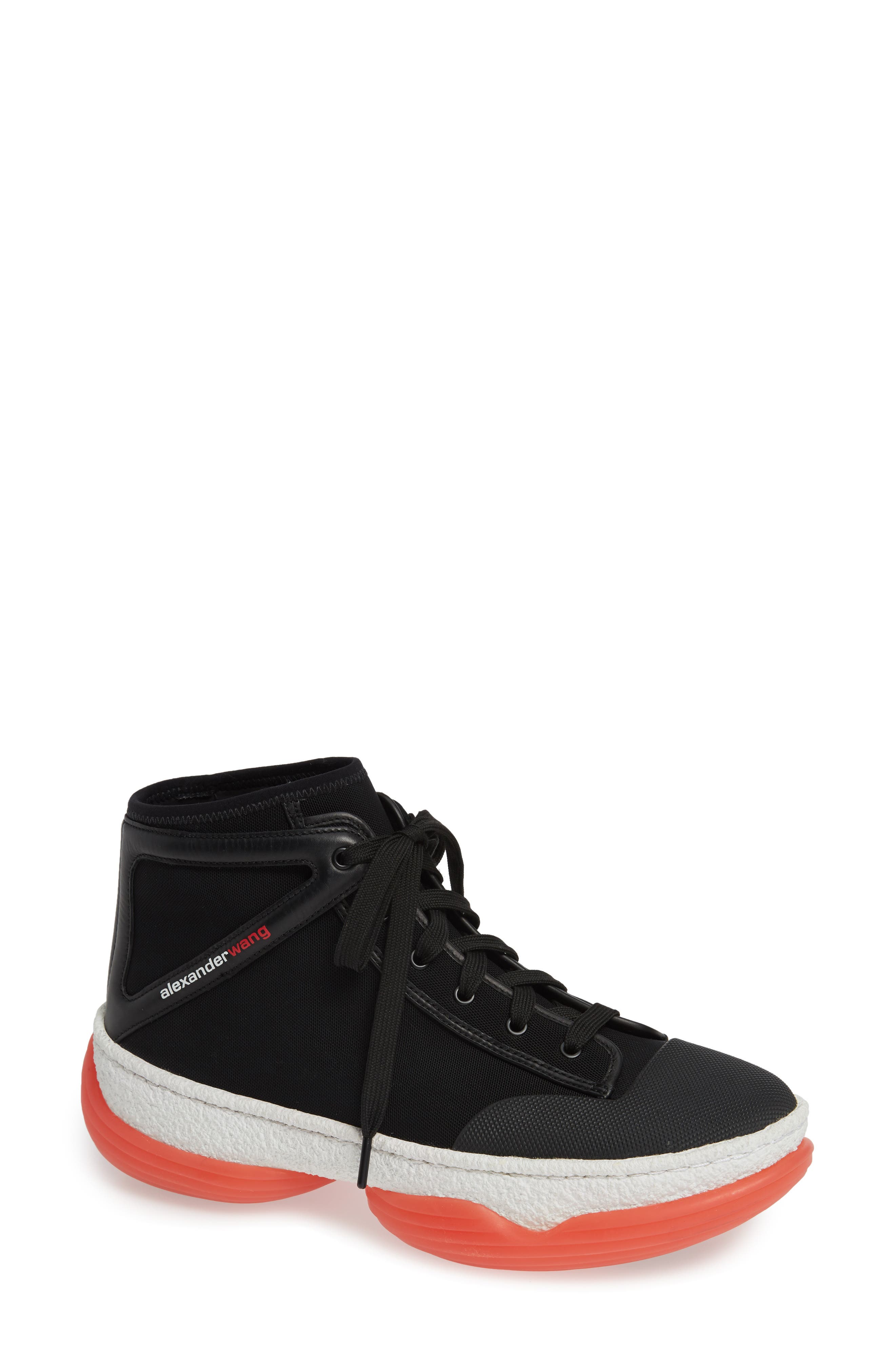 Logo Platform Sneaker, Main, color, BLACK