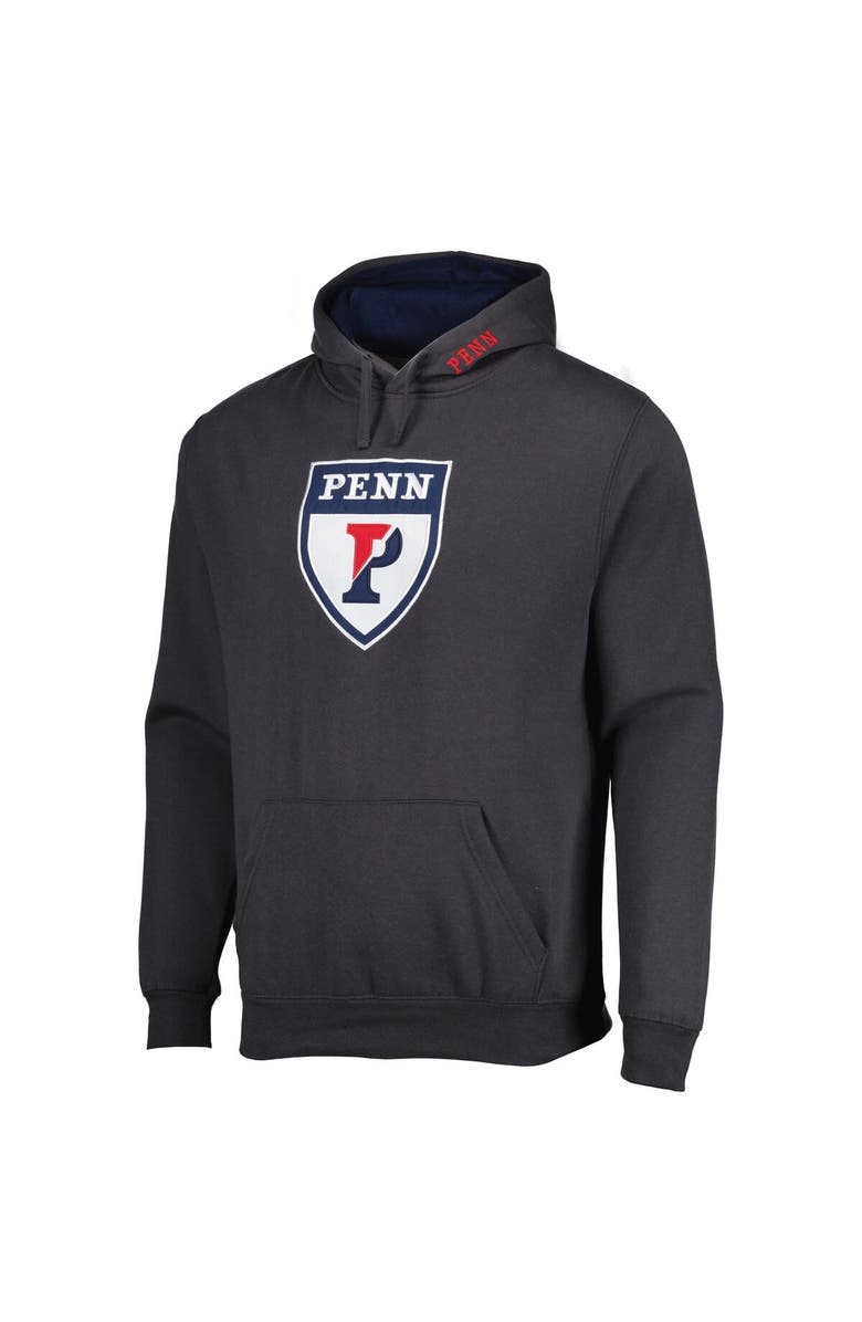 COLOSSEUM Men's Colosseum Charcoal Pennsylvania Quakers Arch and Logo Pullover Hoodie, Alternate, color, Charcoal