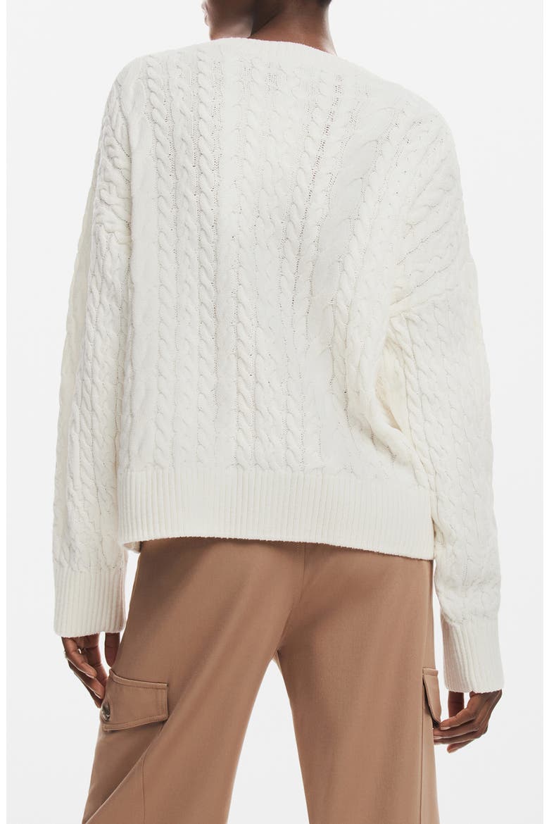 Exeter Cable Crewneck Sweater, Alternate, color, WHITE