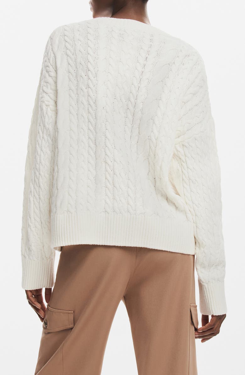 Desigual Exeter Cable Crewneck Sweater, Alternate, color, 