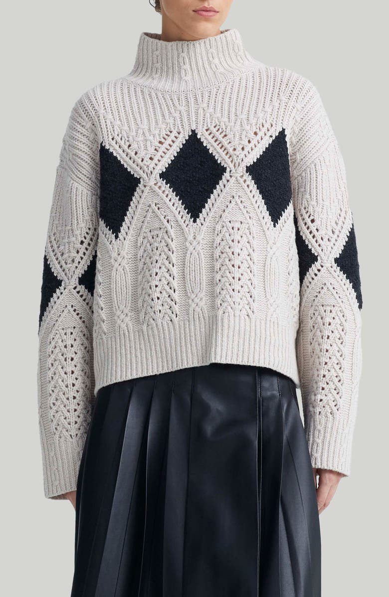 Altuzarra Grady Diamond Lambswool Pointelle Sweater, Main, color,