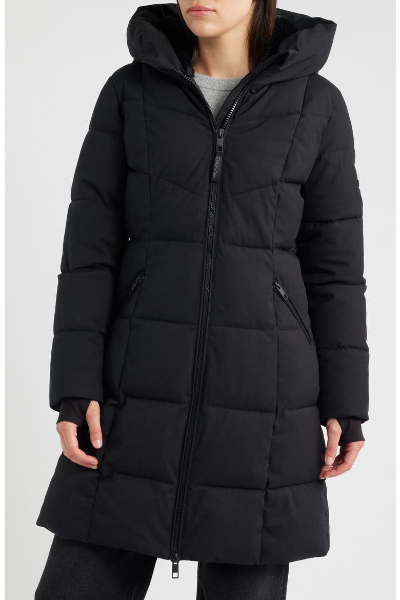 Oxford Long Puffer Coat, Main, color, BLACK