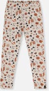 Deux par Deux Organic Cotton Squirrel Floral Elastic Waist Leggings