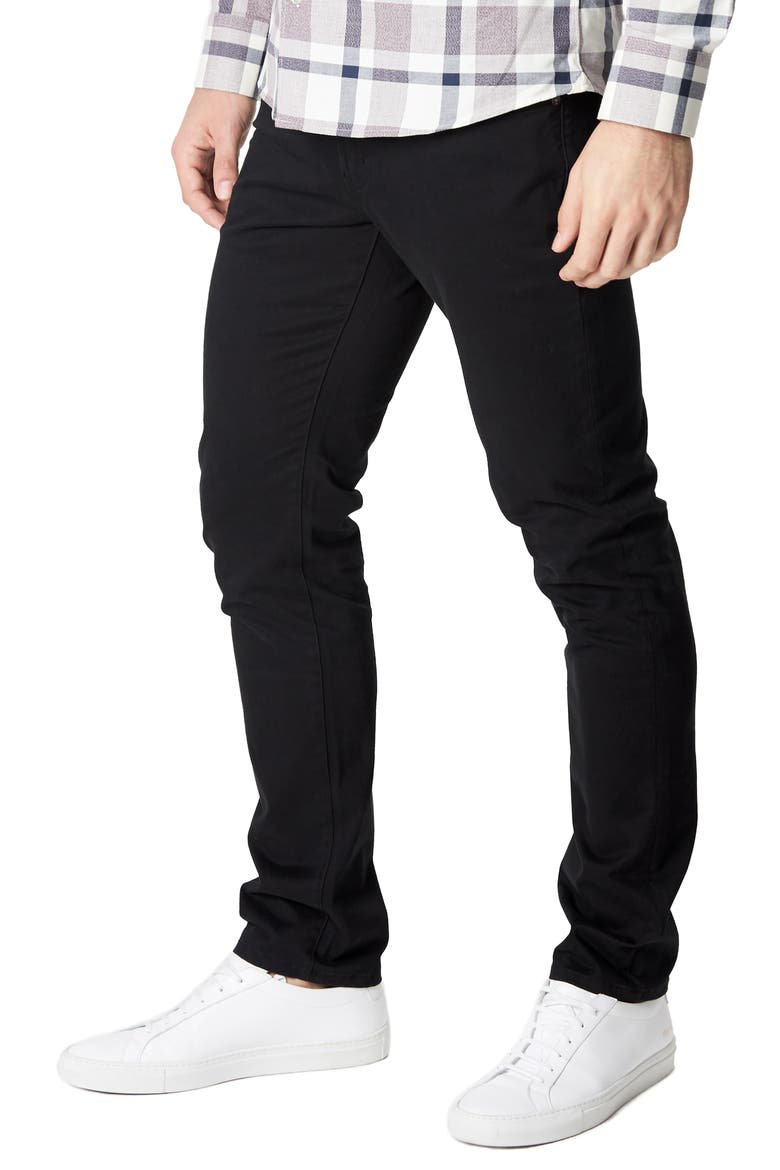Clifton Slim Brushed Twill Slim Straight Leg Five-Pocket Pants, Alternate, color, BLACK