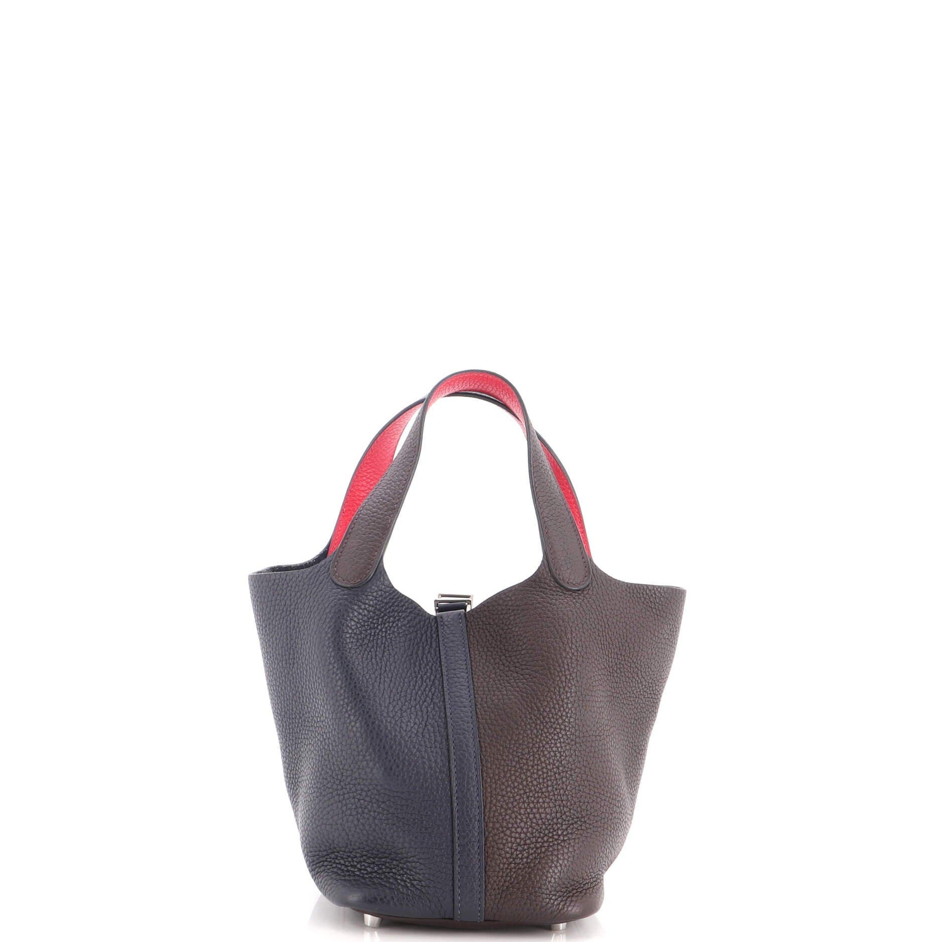 Picotin Lock Bag Tricolor Clemence PM, Alternate, color, Blue