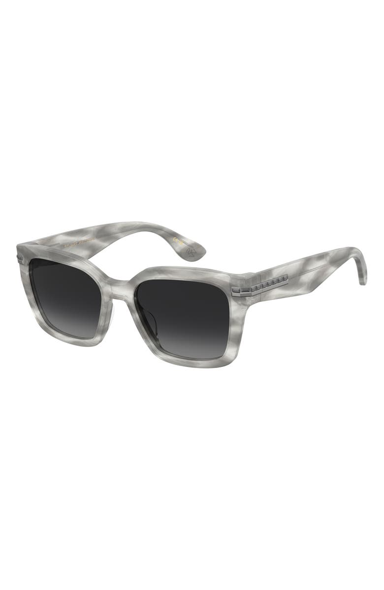Stuart Weitzman 54mm Gradient Polarized Square Sunglasses, Alternate, color, Grey Havana/ Dark Grey Sf