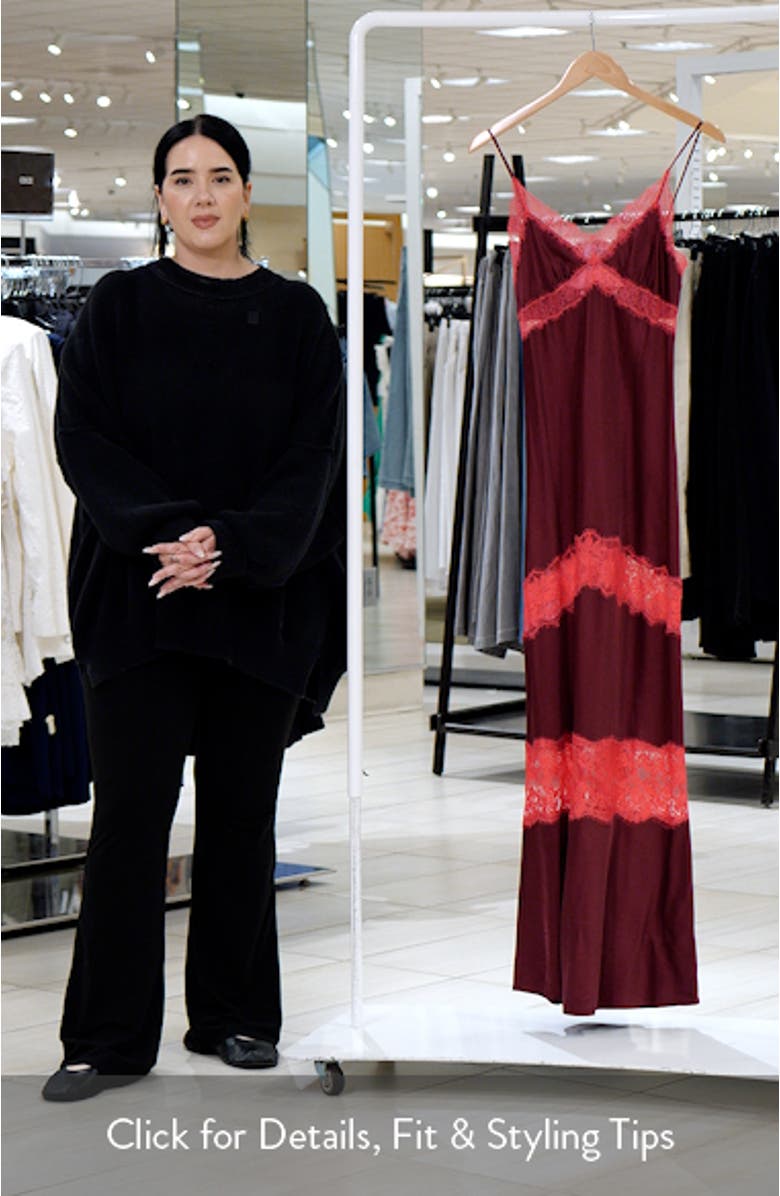 Eden Lace Trim Satin Slipdress, sales video thumbnail