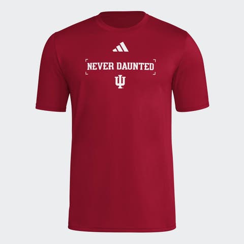 Men's adidas  Crimson Indiana Hoosiers Locker Slogan Football Pre-Game T-Shirt