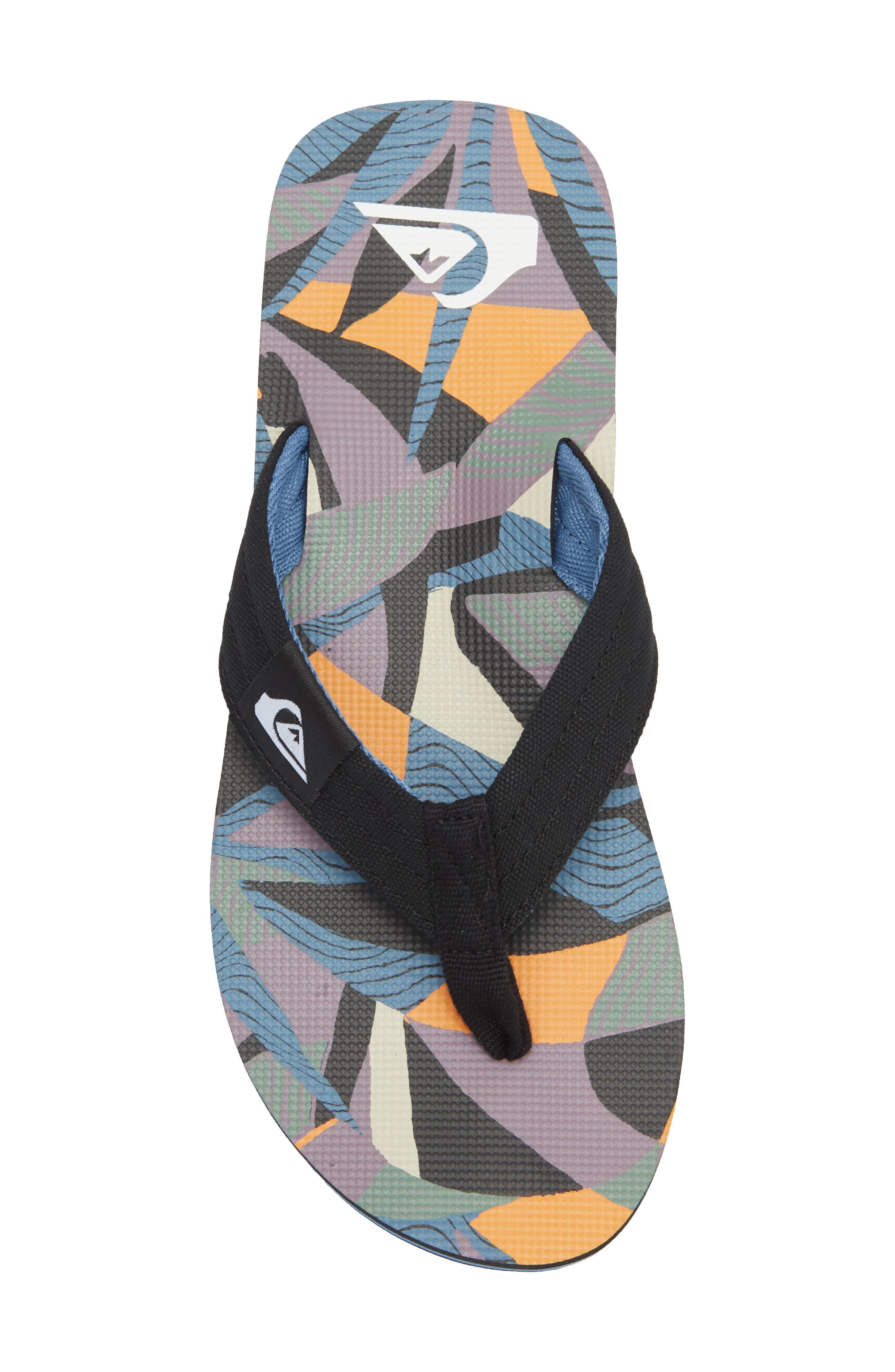 Quiksilver Molokai Layback II Flip Flop, Alternate, color, Black/ Orange/ Green