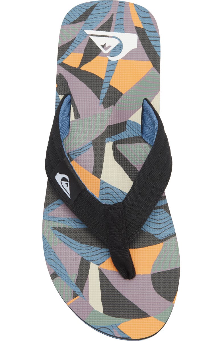 Quiksilver Molokai Layback II Flip Flop, Alternate, color, Black/ Orange/ Green