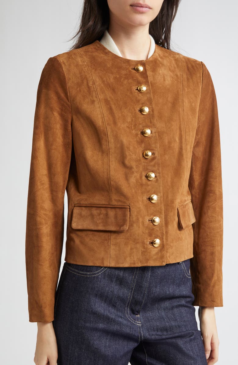 Nili Lotan Nanon Suede Jacket, Alternate, color, Martora
