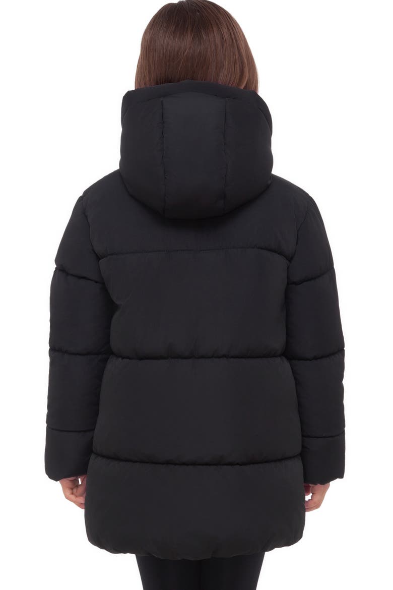 Kids' Madison Longline Hooded Puffer Jacket, Alternate, color, Black