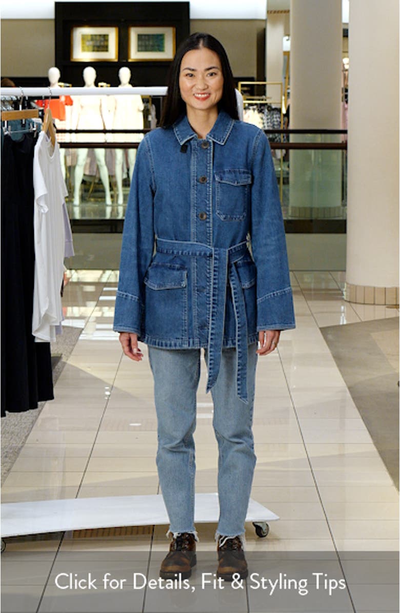 Belted Denim Chore Jacket, sales video thumbnail