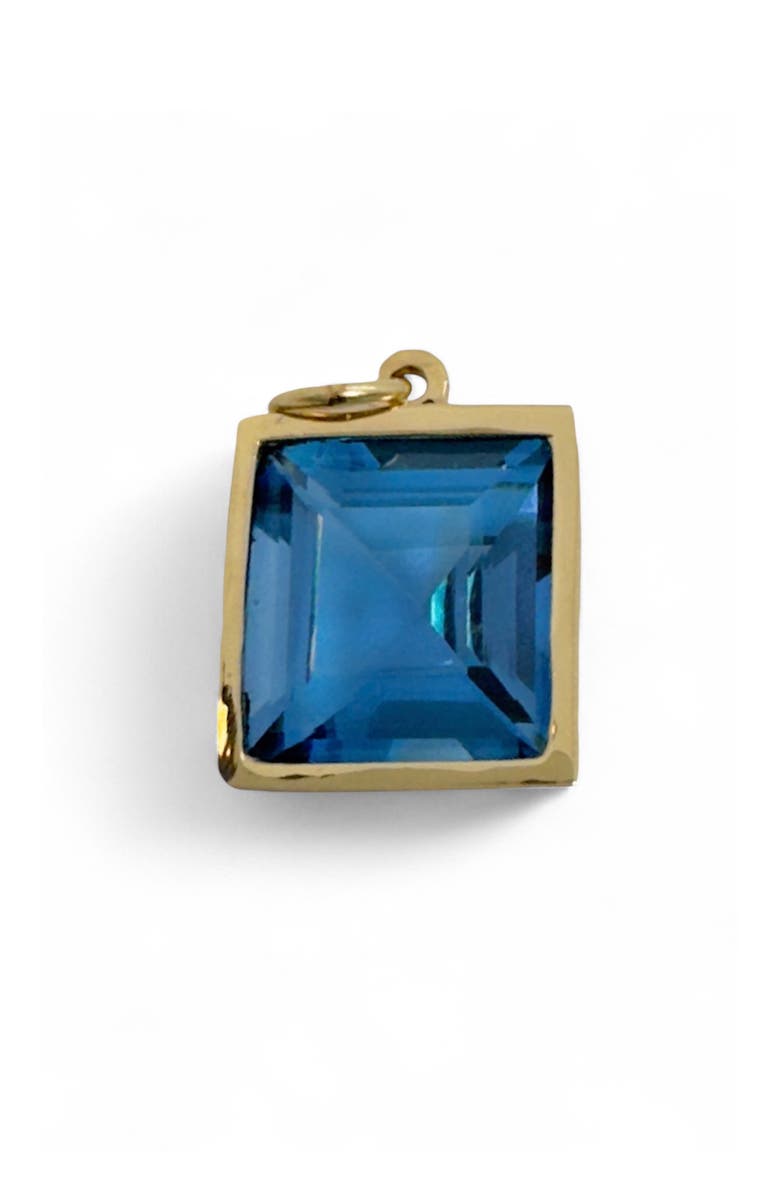 Leslie Paige London Blue Topaz Square Charm, Main, color, Gold / Blue