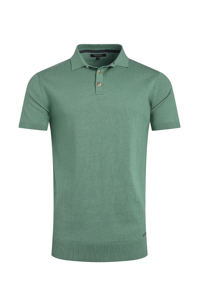 Weird Fish Quentin Short Sleeve Knitted Polo, Alternate, color, Ivy