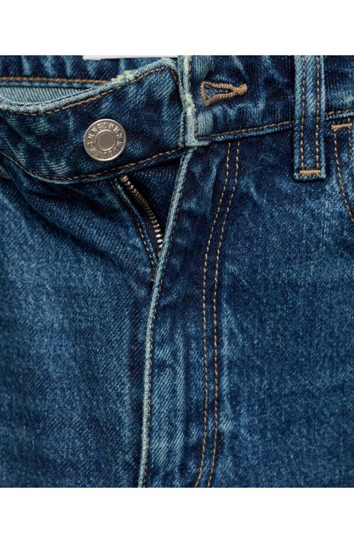 Mango Mom2000 High Waist Straight Leg Jeans In Dark Blue