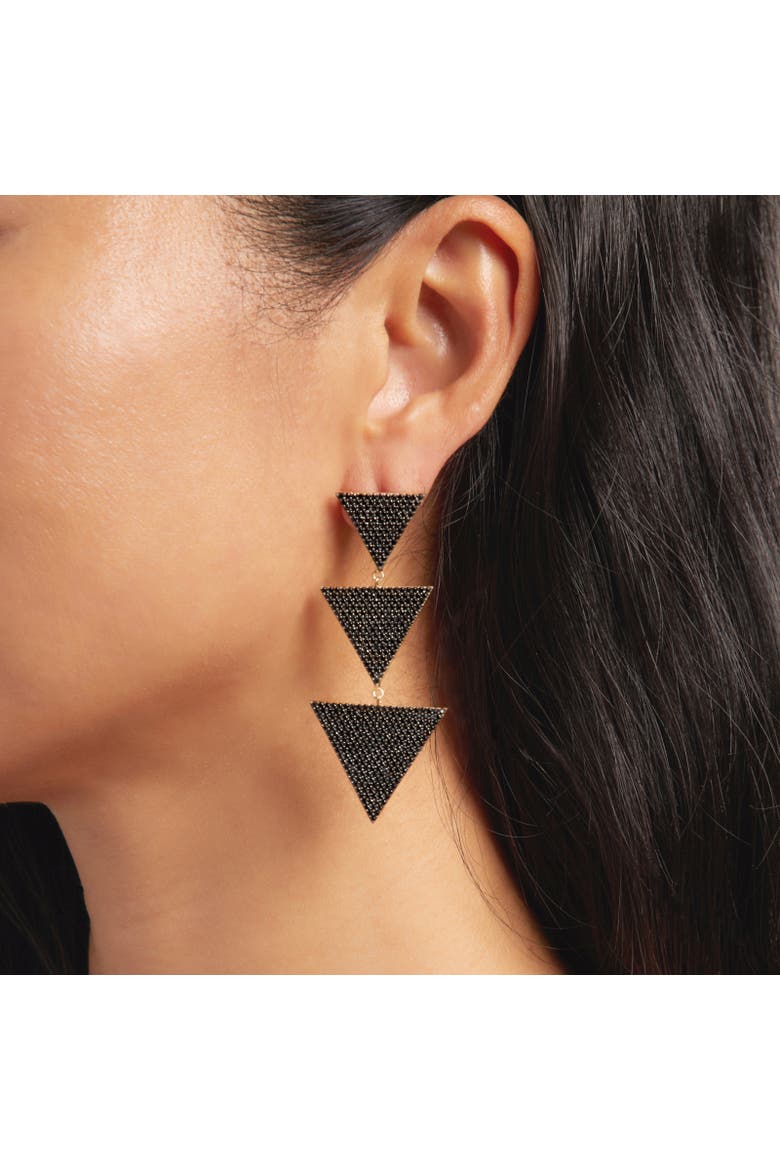 Megan Earrings, Alternate, color, Black/Gold