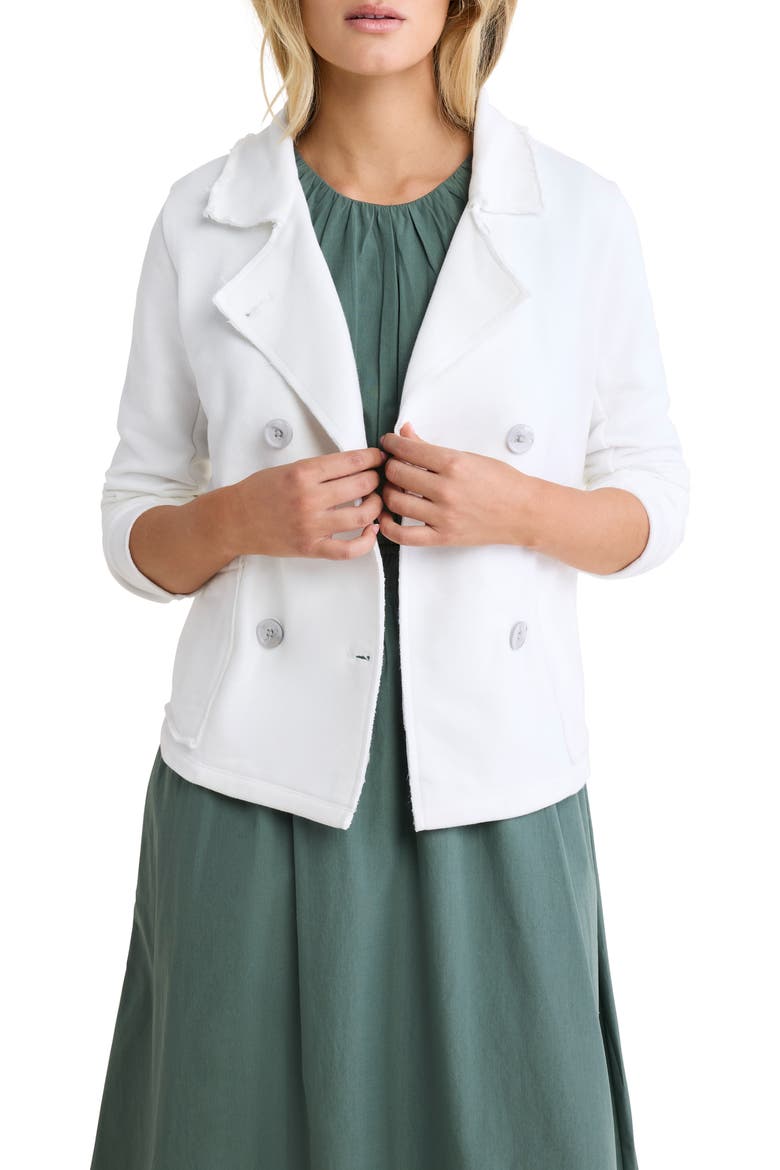 Cotton Blend French Terry Jacket, Main, color, PAPER WHITE