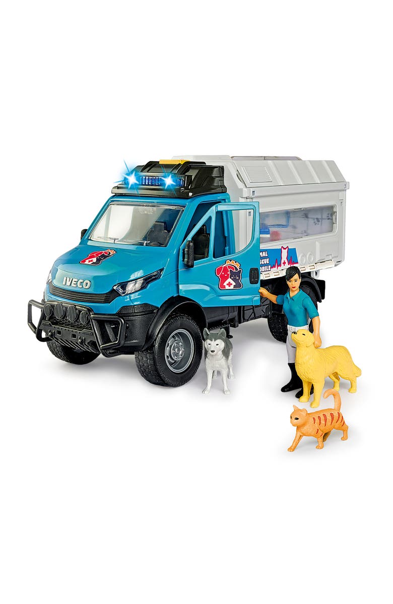 Dickie Toys HK Ltd Light & Sound Iveco Animal Rescue Playset, Main, color, 