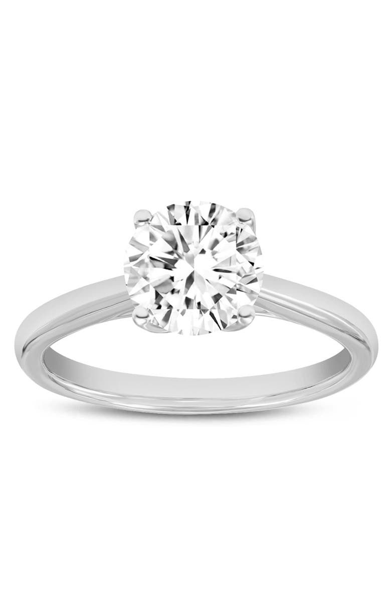 LuvMyJewelry Nyra 14K White Gold Round Lab Grown Diamond Classic Engagement Ring - 1.5 ctw, Main, color, 14K White Gold