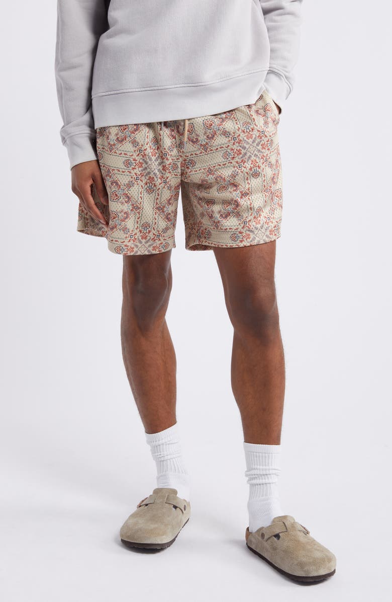 PacSun Aaron Bandana Print Mesh Drawstring Shorts, Main, color, 