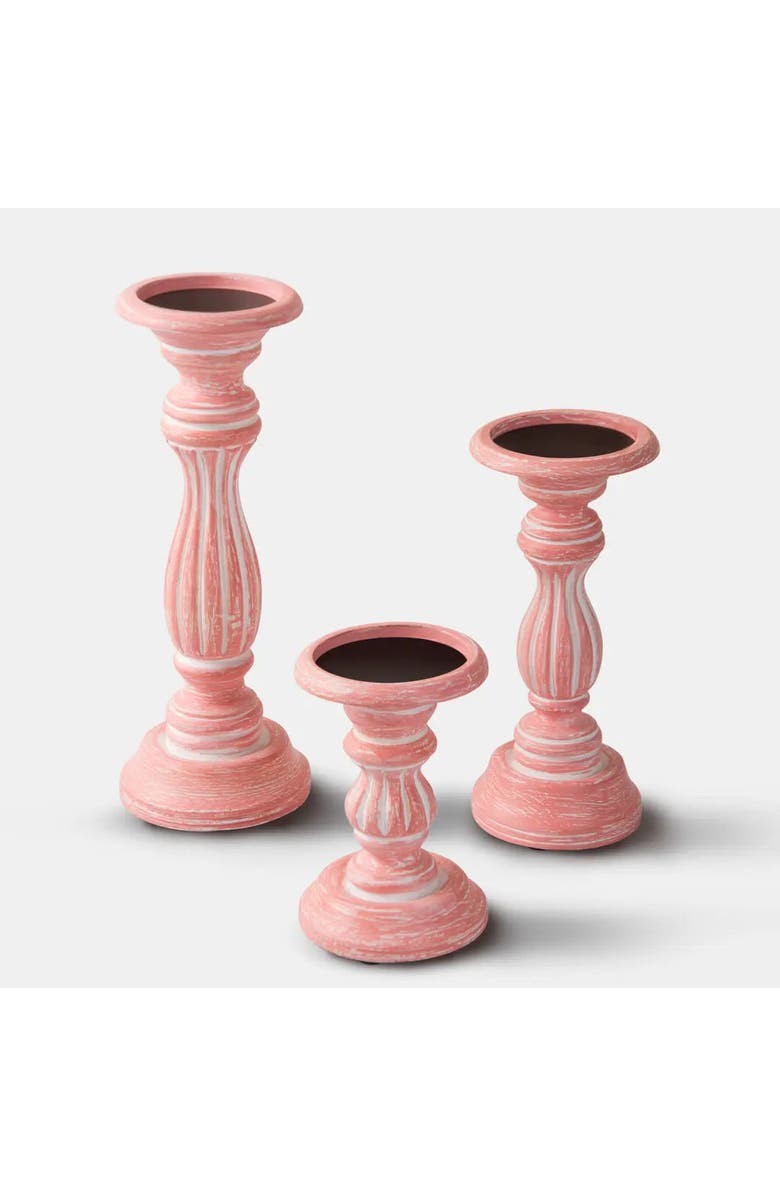 Mela Artisans Rosé Reverie Pillar Candleholder Set, Alternate, color, Rose