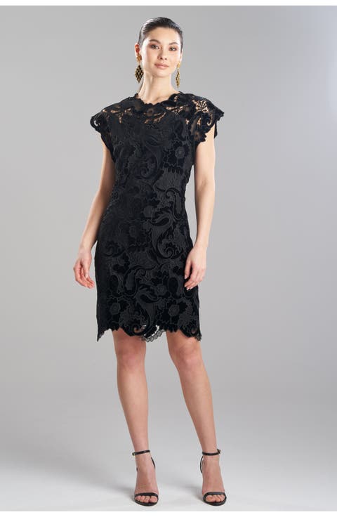 Shirin Velvet Lace Sheath Dress
