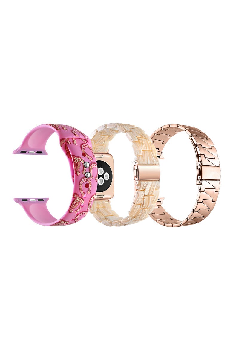 Scarlett Claire Set of 3 Watchbands, Alternate, color, PINK