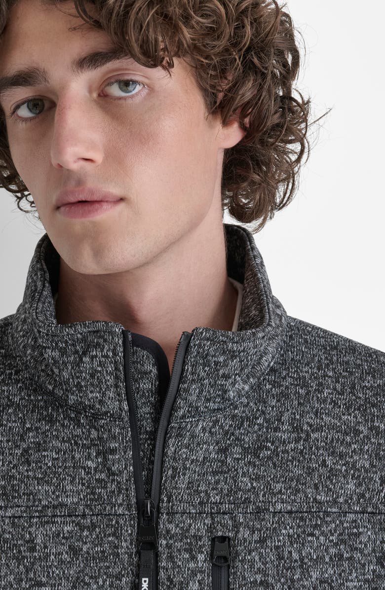 DKNY Sweater Knit Fleece Jacket, Alternate, color, Dark Charcoal