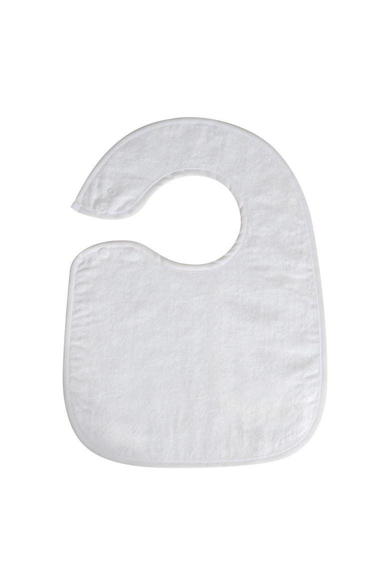 Set of 6 Soft Bibs with Snaps, Alternate, color, White