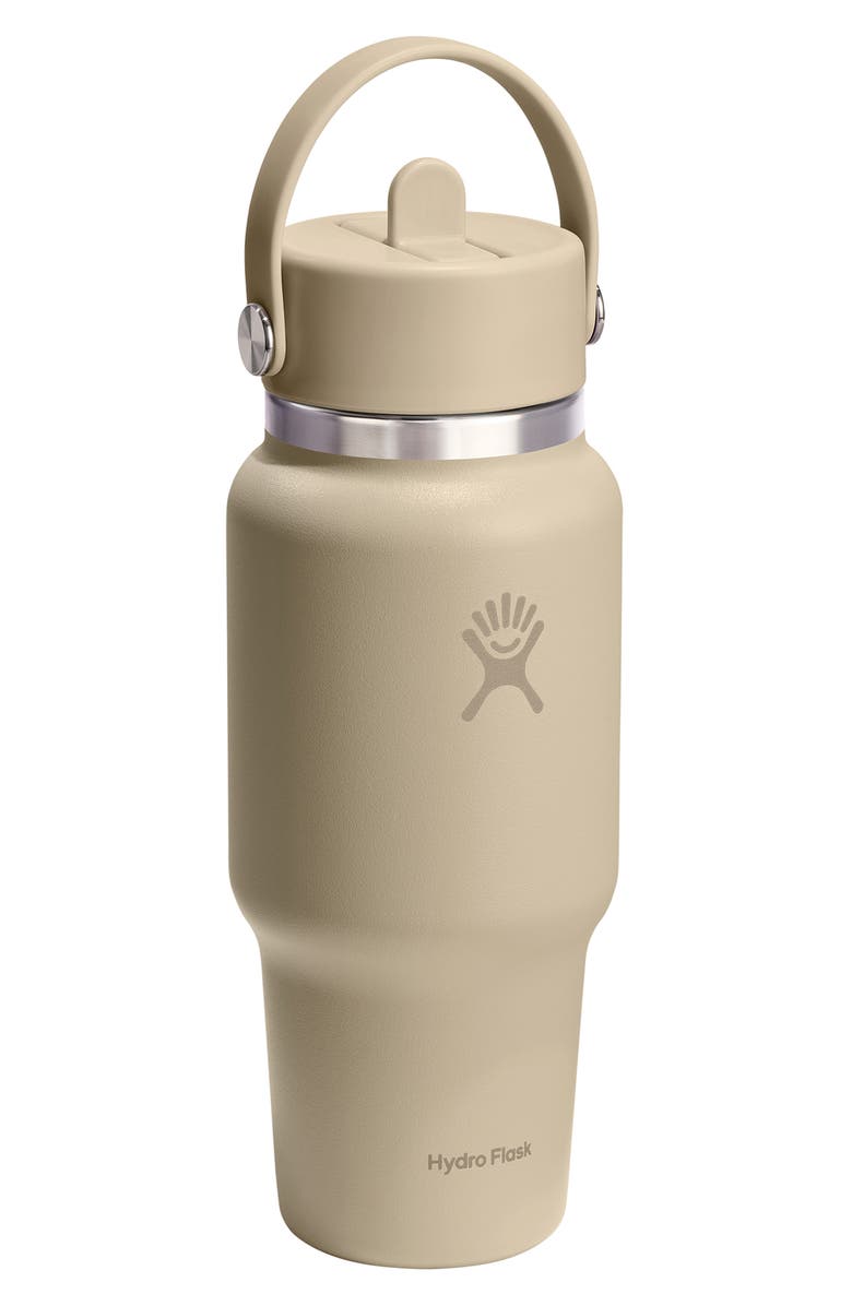 Hydro Flask 24-Ounce Wide Mouth Travel Bottle with Flex Straw Cap, Alternate, color, Oat