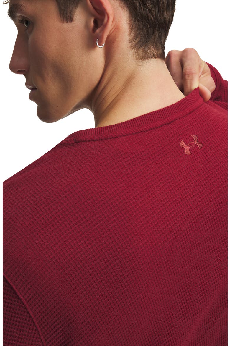 Expanse Waffle Crewneck Long Sleeve T-Shirt, Alternate, color, CARDINAL RED
