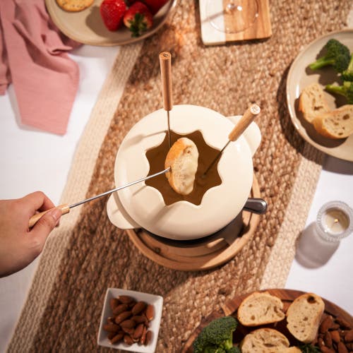 Twine Cast Iron Fondue Set In White