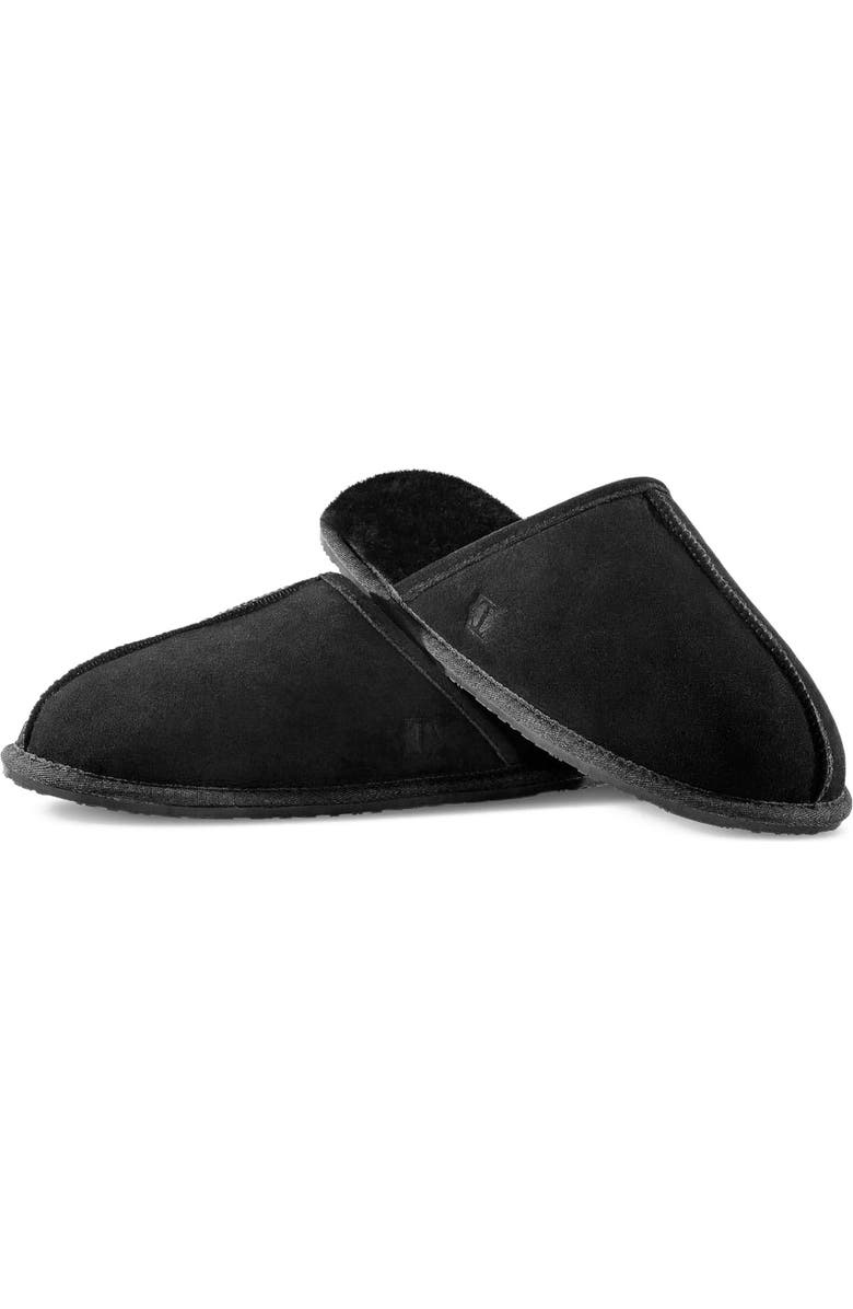 Togas Edmund Mens sheepskin slippers, Alternate, color, Black